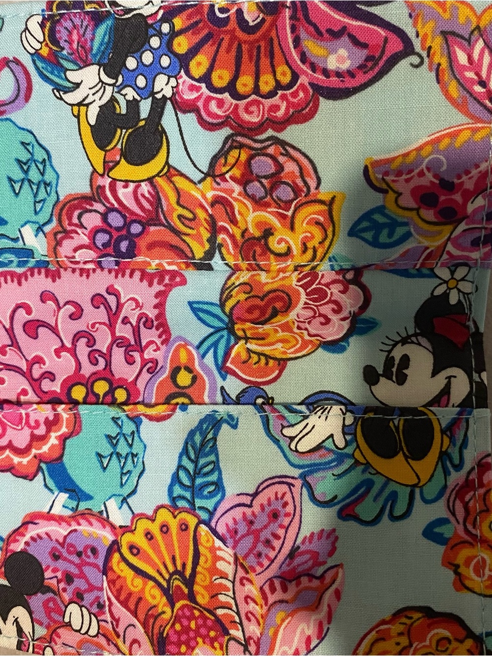 Disney Vera Bradley Checkbook Cover Mickey's Colorful Garden Print Minnie Mouse - Picture 3 of 7